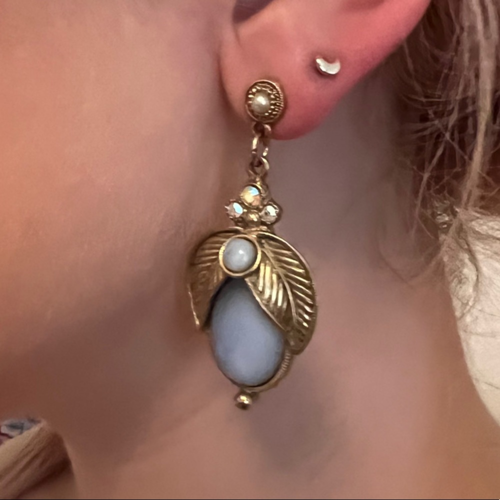 Vintage hanging pierced earrings